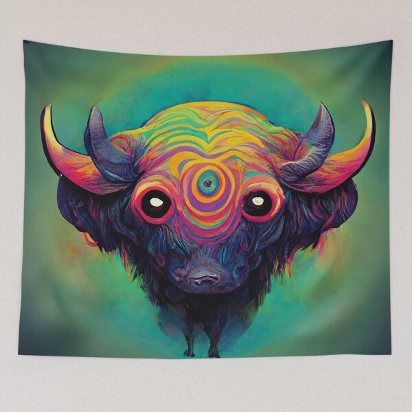 Item preview, The Kindest Psychedelic Buffalo You'll Meet designed and sold by CafePurr.