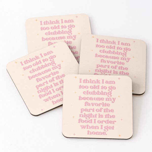 Item preview, Too Old to Go Clubbing Baby Peach Print designed and sold by Femme Pastel Collective.