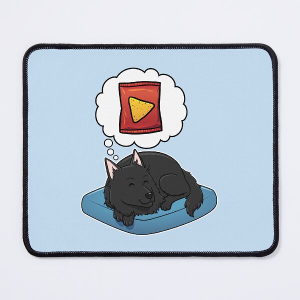 Item preview, Belgian Sheepdog dreaming about Corn Chips designed and sold by DoggieDelights.