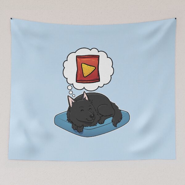 Item preview, Belgian Sheepdog dreaming about Corn Chips designed and sold by DoggieDelights.