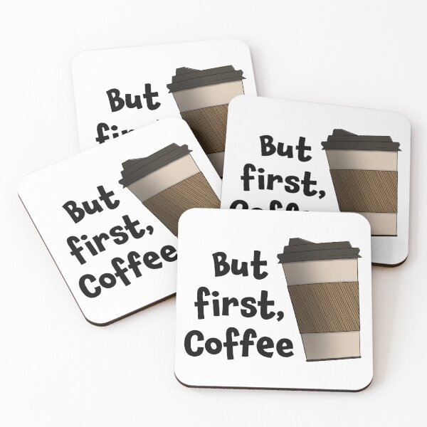 Item preview, But First Coffee with take away Coffee designed and sold by CreativeDraws42.