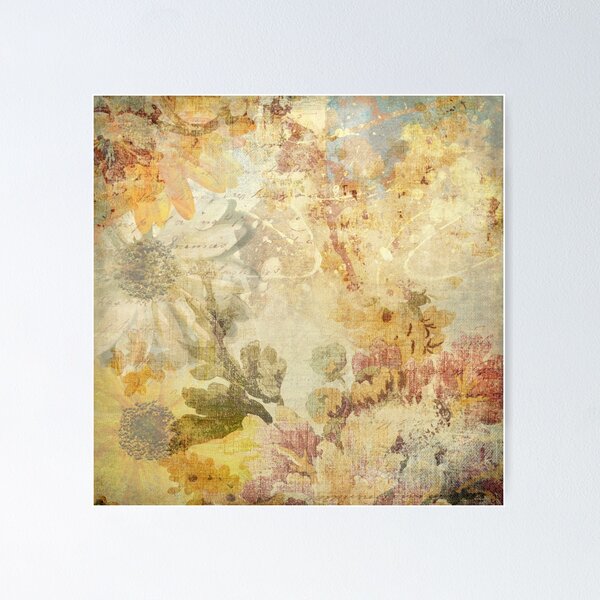 Item preview, Distressed retro vintage floral pattern  designed and sold by Flowerartlovers.