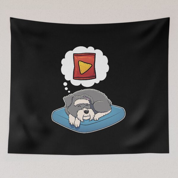 Item preview, Miniature Schnauzer dreaming about Corn Chips designed and sold by DoggieDelights.