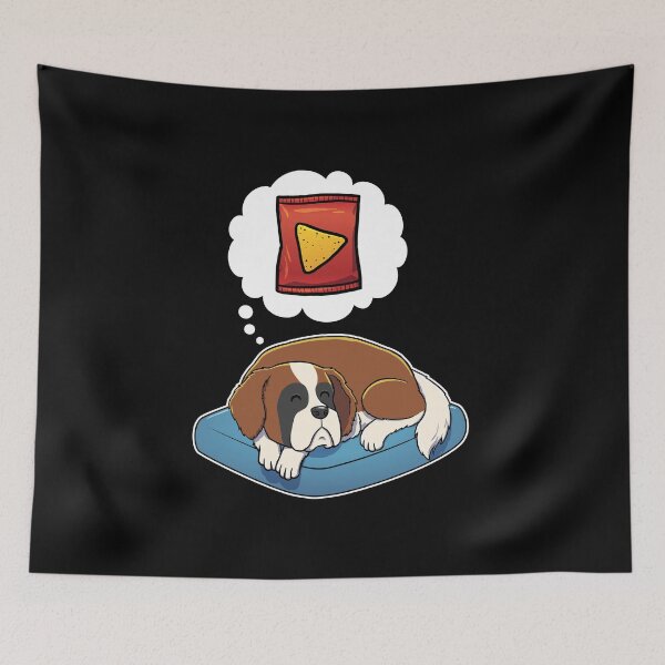 Item preview, St Bernard dreaming about Corn Chips designed and sold by DoggieDelights.
