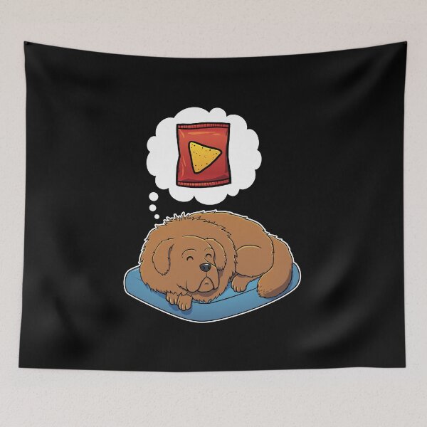 Item preview, Tibetan Mastiff dreaming about Corn Chips designed and sold by DoggieDelights.