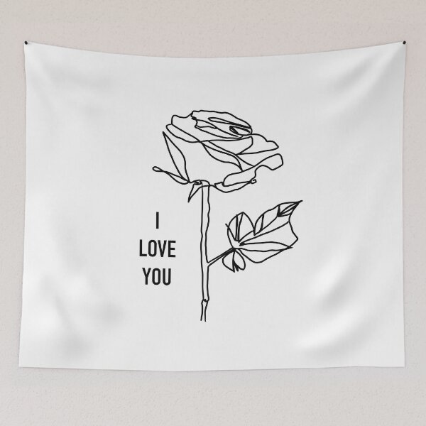Item preview, Minimalist Rose Line Art with I Love You Text designed and sold by Vividality.
