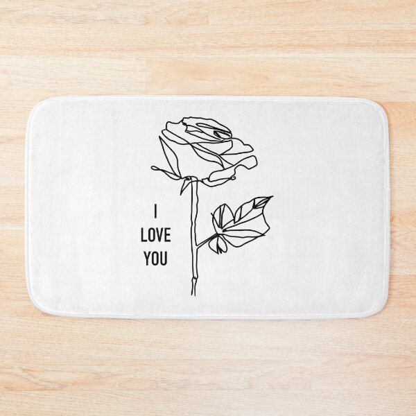 Item preview, Minimalist Rose Line Art with I Love You Text designed and sold by Vividality.