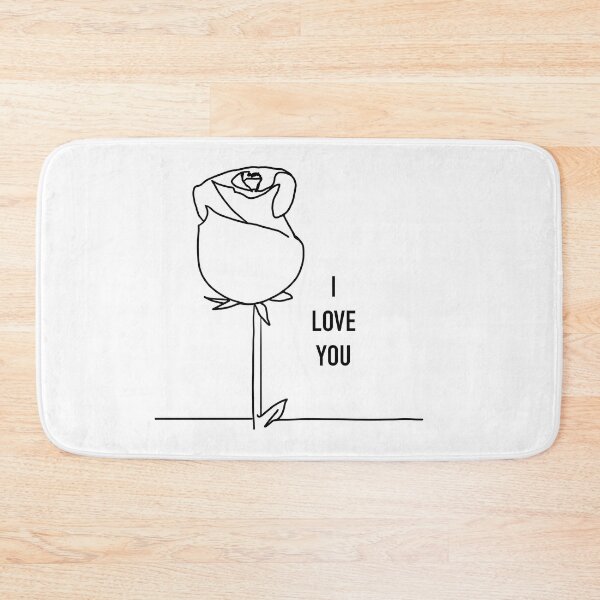 Item preview, Minimalist Rose Line Art with I Love You Text designed and sold by Vividality.