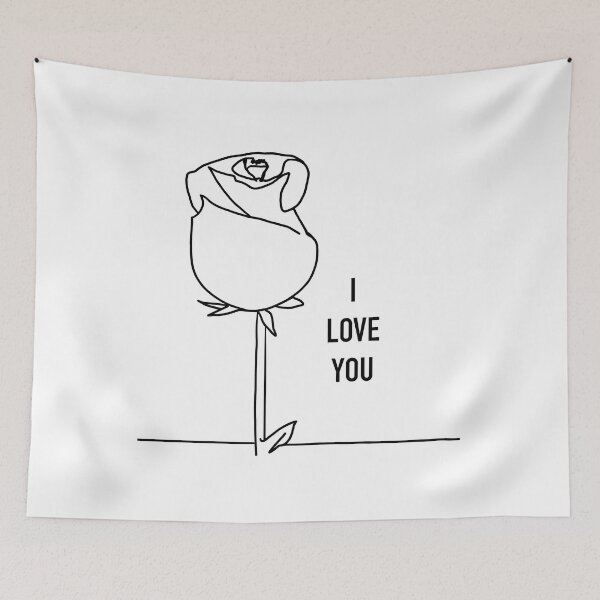 Item preview, Minimalist Rose Line Art with I Love You Text designed and sold by Vividality.