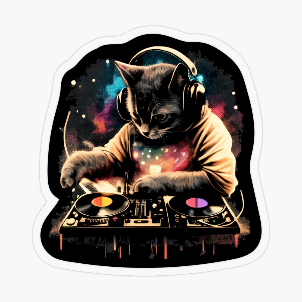 Cat DJ - Space Galaxy - DJ Cat - Deadmau5 - Deadmouse | Art Board Print