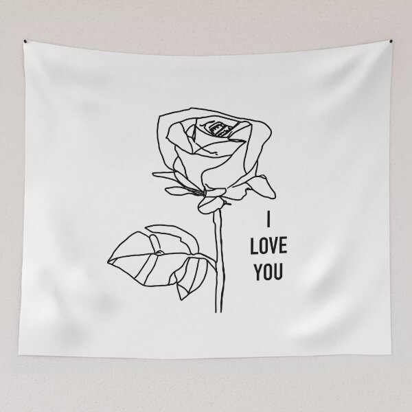 Item preview, Minimalist Rose Line Art with I Love You Text designed and sold by Vividality.
