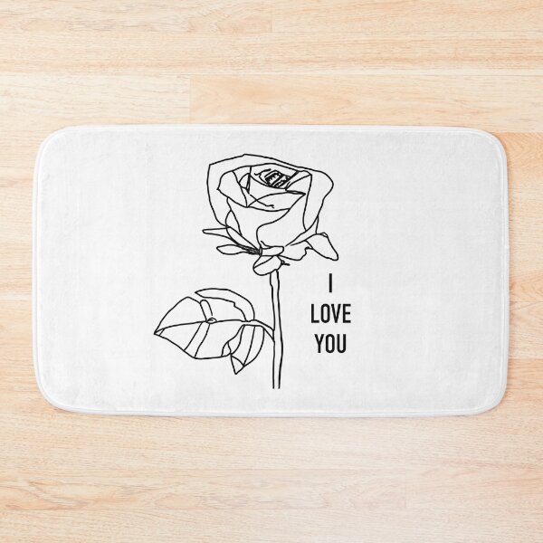 Item preview, Minimalist Rose Line Art with I Love You Text designed and sold by Vividality.