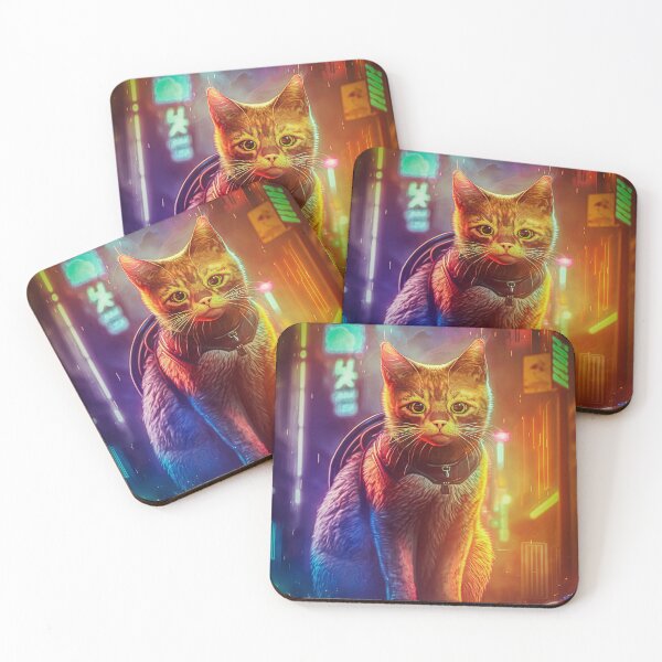 Item preview, Stray Cat Game Cyberpunk  designed and sold by MarinaLexaArt.