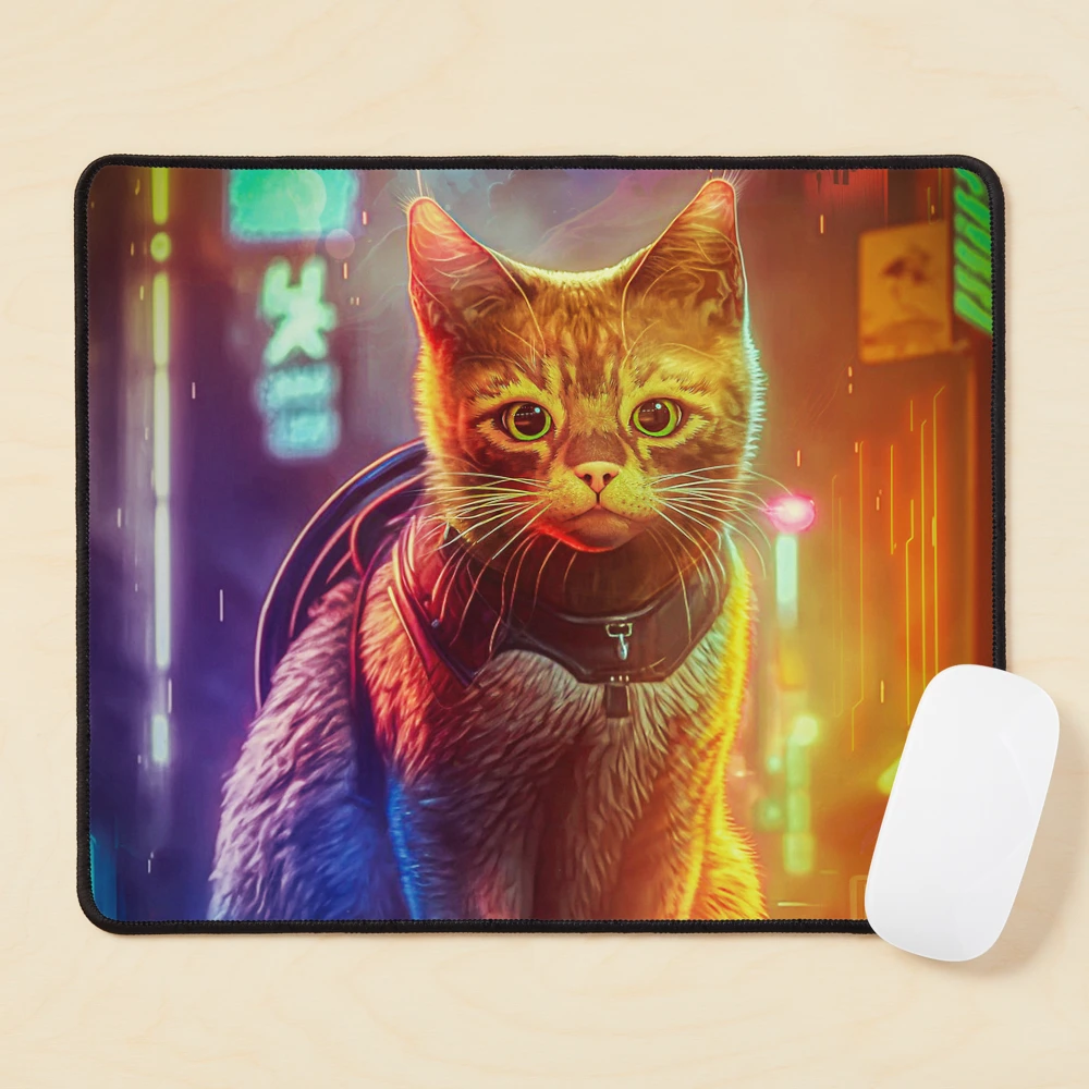 Stray Cat Game Cyberpunk  Mouse Pad for Sale by MarinaLexaArt