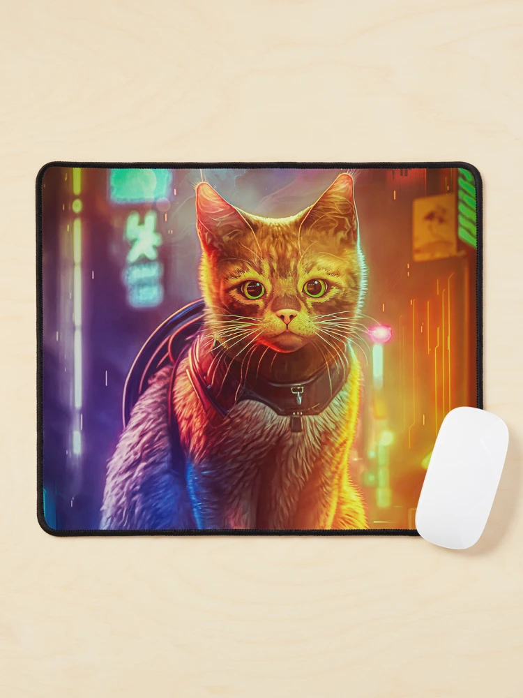 Stray Cat Game Cyberpunk  Mouse Pad for Sale by MarinaLexaArt