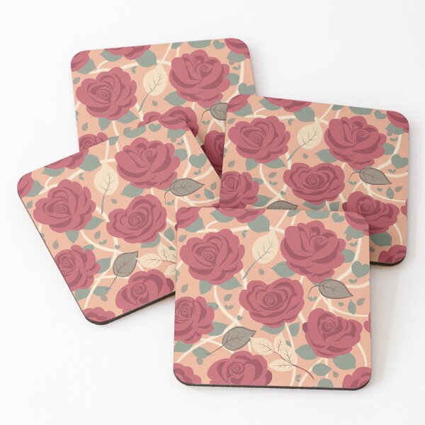 Item preview, Rose Flowers with Green Leaves Orange Pattern designed and sold by Moyanana.