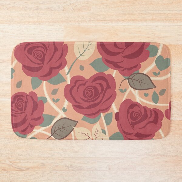 Item preview, Rose Flowers with Green Leaves Orange Pattern designed and sold by Moyanana.