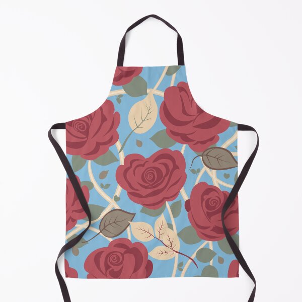 Item preview, Rose Flowers with Green Leaves Sky Blue Pattern designed and sold by Moyanana.