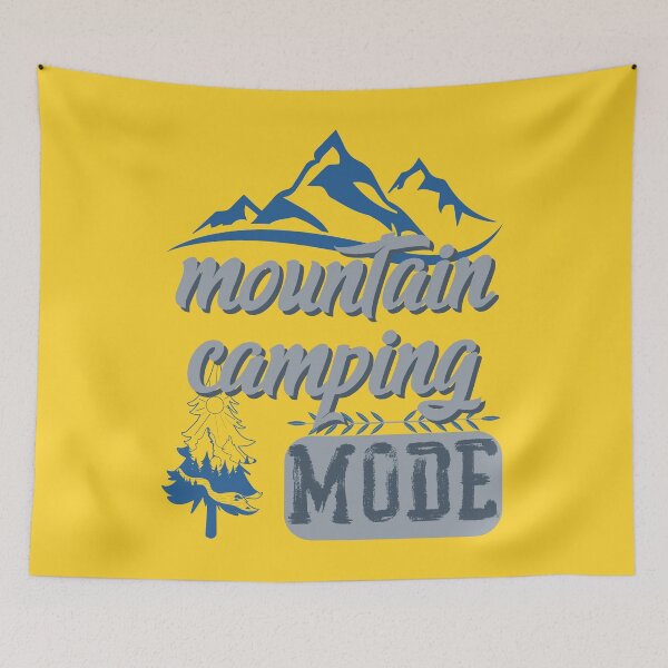 Item preview, mountain camping mode, forest river sun inside tree pine designed and sold by movie-popcorn.