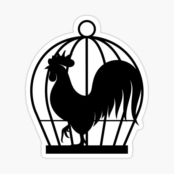 Just a Rooster in a Cage Sticker