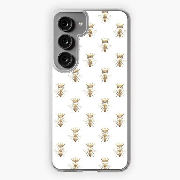 Queen Bee Pattern | Vintage Honey Bees | Gold and White |  Samsung Galaxy Soft Case