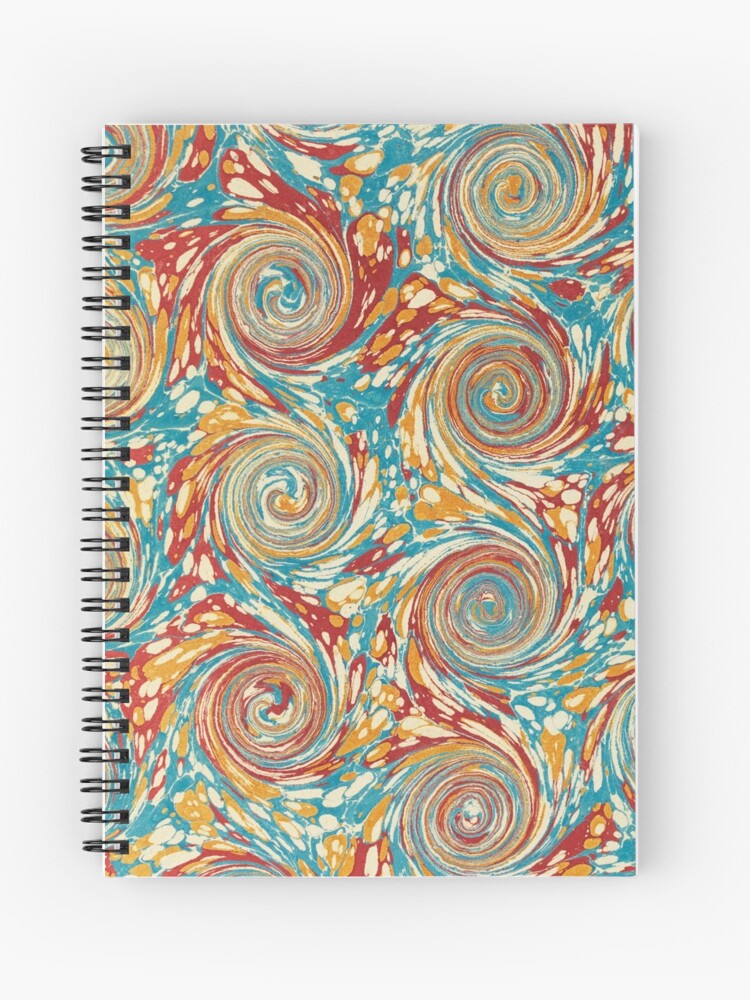 Thumbnail 1 of 3, Spiral Notebook, Book art: marbled endpapers – State Library Victoria designed and sold by StateLibraryVic.