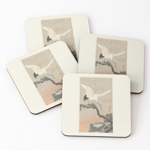 Item preview, Ohara Koson Japanese common crane on branch of pine designed and sold by TeeARTHY.