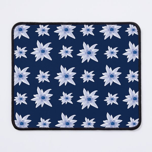 Item preview, Edelweiss Flower Blossoms On Navy Blue Background designed and sold by burbankdesigns.