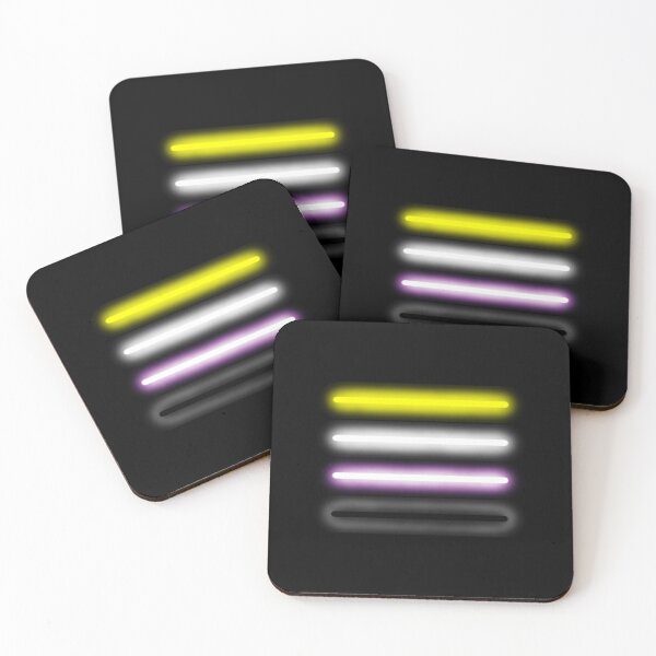 Item preview, Minimalist Neon NonBinary Pride Flag designed and sold by O1RSH.