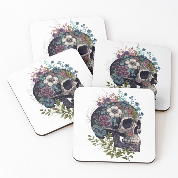 Item preview, Skull and Botany design - Bones and Botany Skull Art Print designed and sold by AniMangArt.