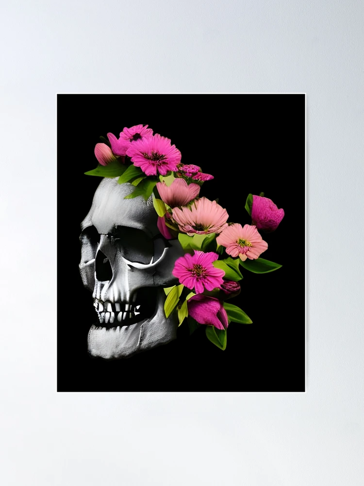 Flowers growing out of skull