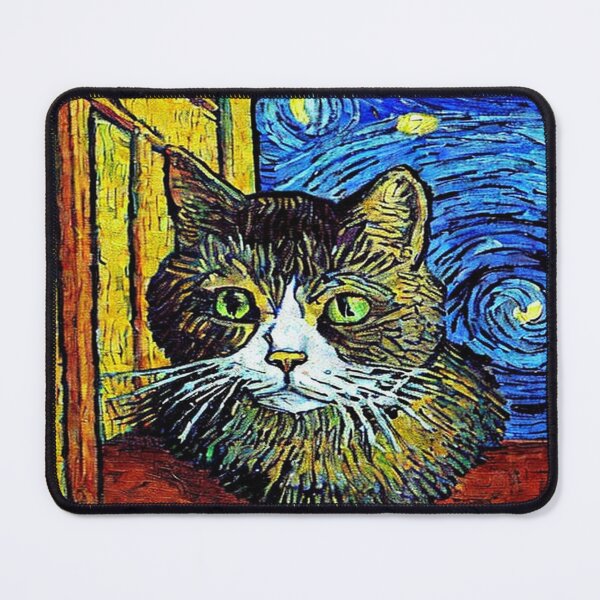Item preview, Cat in Van Gogh Style 2 designed and sold by catontheroof.