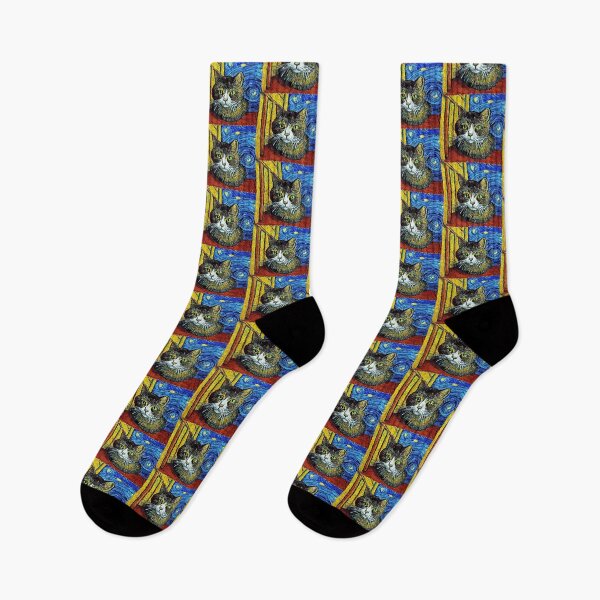 Item preview, Cat in Van Gogh Style 2 designed and sold by catontheroof.