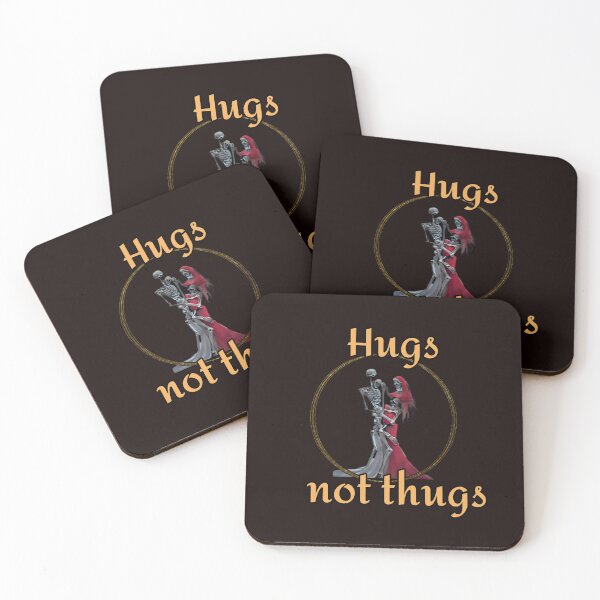 Item preview, Hugs not thugs- skeletons hugging designed and sold by Juliet  Thomas.