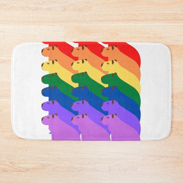 Item preview, Rainbow Capybara Army Pattern designed and sold by Allison Sharaf.