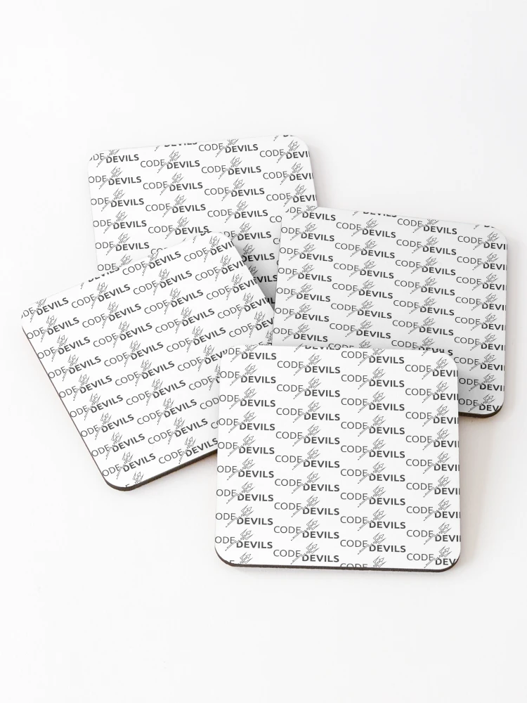 Thumbnail 1 of 5, Coasters (Set of 4), CodeDevils Black designed and sold by CodeDevilsASU.