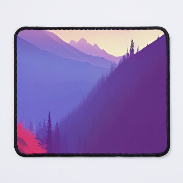 Item preview, Forest Mountain with trees and sunset High Quality Art Print designed and sold by PaperMagus.