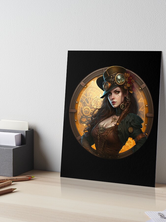 Gothic Steampunk Western Girl Art Print · Creative Fabrica