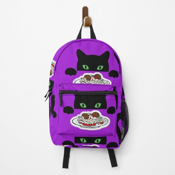 Item preview, Sneaky Black Cat Funny Cat Eating Spaghetti Big Green eyes designed and sold by Drnksuzys.