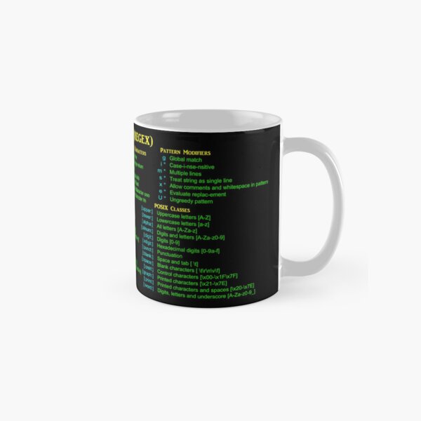 Item preview, Regular Expressions Commands on dark Cheat Sheet  designed and sold by Hack3rRunway.