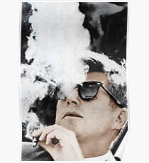 John F. Kennedy Zigarre und Sonnenbrille Poster