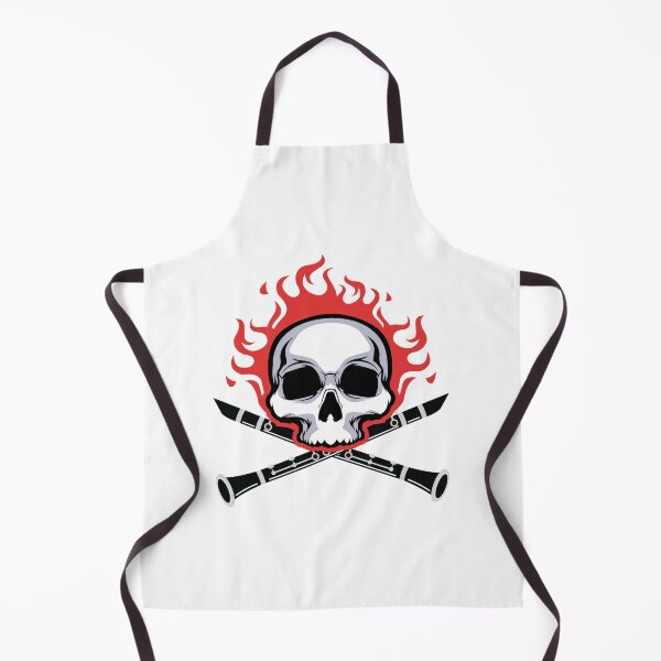 Item preview, Clarinet -Skull On Fire With Clarinet designed and sold by NewDayDesigns.