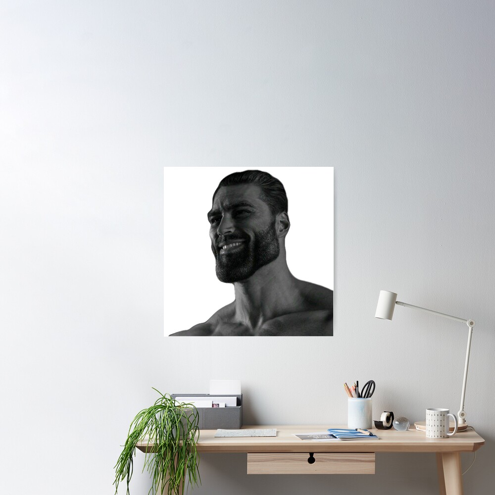 Giga Chad smiling by Sr-vinnce, Redbubble in 2023