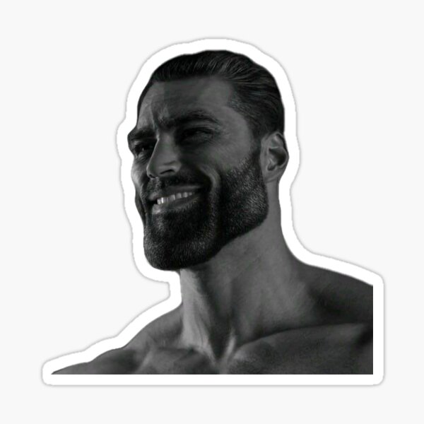 Giga Chad Meme Decal Sticker Chad Thundercock Meme Sticker 