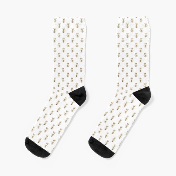 Queen Bee Pattern | Vintage Honey Bees | Gold and White | Socks