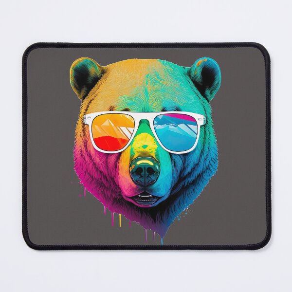 Item preview, Bear wearing sunglasses glasses pop art designed and sold by luisraultg.