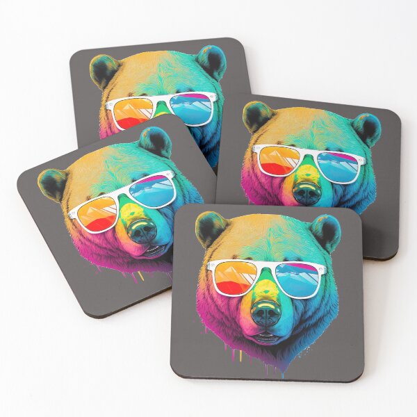 Item preview, Bear wearing sunglasses glasses pop art designed and sold by luisraultg.