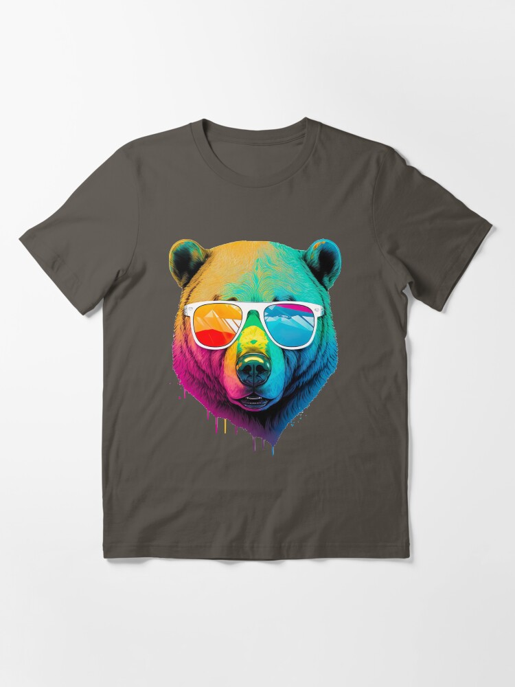 Bunter Bär Mit Sonnenbrille Langarmshirt - Kawaii Design Shirt