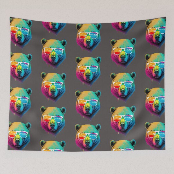 Item preview, Bear wearing sunglasses glasses pop art designed and sold by luisraultg.