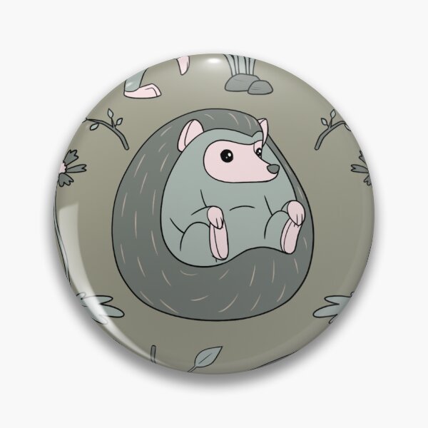 Artikelvorschau, Igel unter dem Blumenmuster in Rosa und Grau entworfen und verkauft von PaperRain.